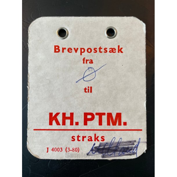 Brevpostsk mrke fra . - til KH. PTM. - straks