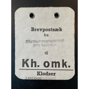 Brevpostsk mrke fra Kastrup Postkontor - 2770 Kastrup - til Kh. omk. - Klodser