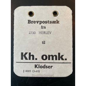 Brevpostsk mrke fra 2730 Herlev - til Kh. omk. - Klodser