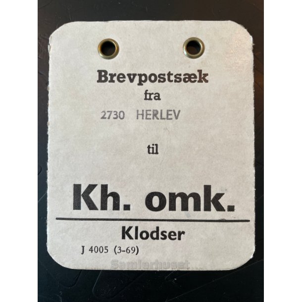 Brevpostsk mrke fra 2730 Herlev - til Kh. omk. - Klodser