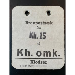 Brevpostsk mrke fra Kh. 15 - til Kh. omk. - Klodser