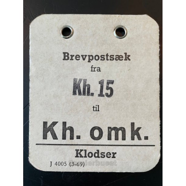 Brevpostsk mrke fra Kh. 15 - til Kh. omk. - Klodser