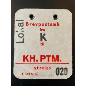 Brevpostsk mrke fra Lokal K - til KH. PTM - Straks