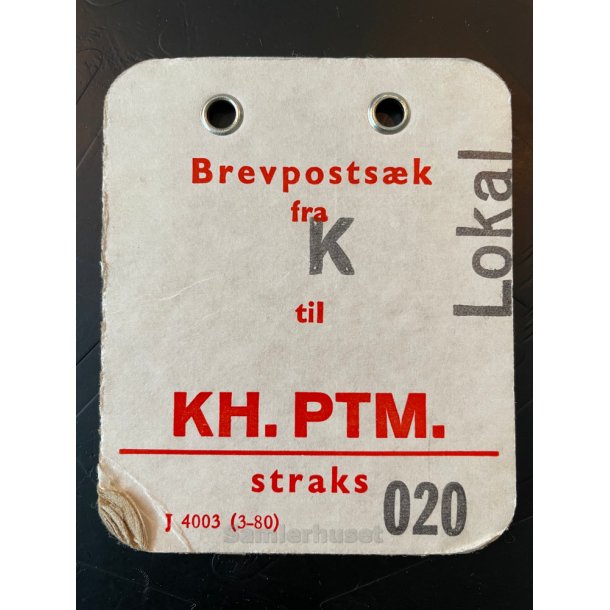 Brevpostsk mrke fra Lokal K - til KH. PTM - Straks
