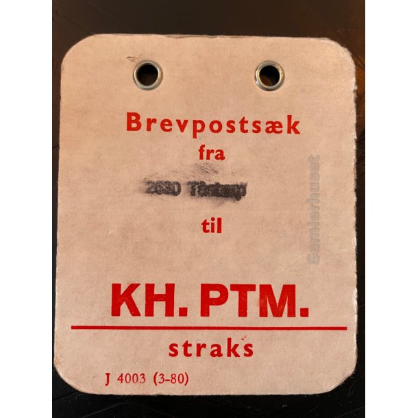 Brevpostsk mrke fra 2630 Tstrup - til KH. PTM. - straks