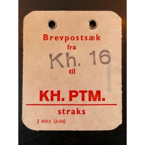Brevpostsk mrke fra Kh. 16 - til KH. PTM. - straks