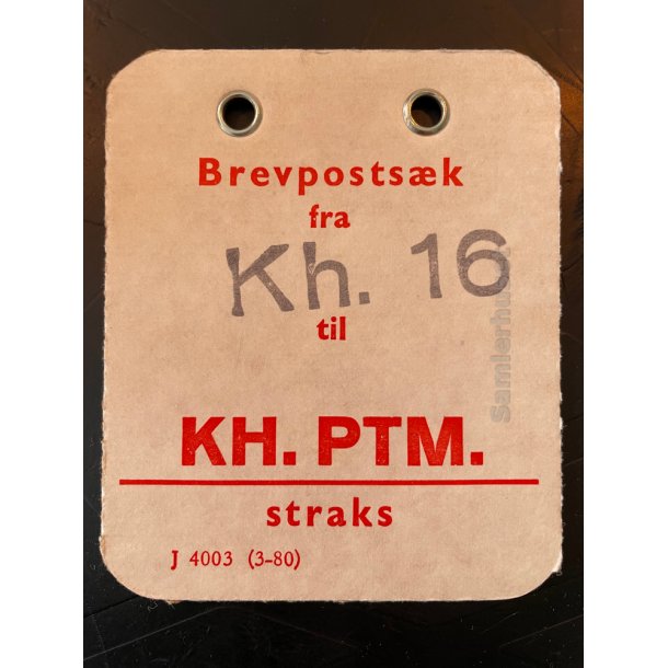 Brevpostsk mrke fra Kh. 16 - til KH. PTM. - straks