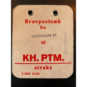Brevpostsk mrke fra Kbenhavn 21 - til KH. PTM. - Straks