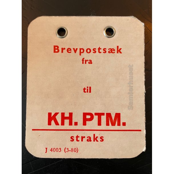 Brevpostsk mrke fra - til KH. PTM. - Straks