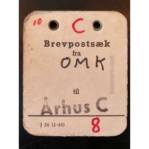 Brevpostsk mrke fra OMK.  - til rhus C. - 8