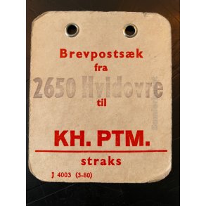 Brevpostsk mrke fra 2650 Hvidovre - til KH. PTM. - Straks