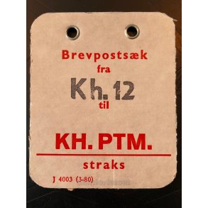Brevpostsk mrke fra Kh. 12 - til KH. PTM. - straks