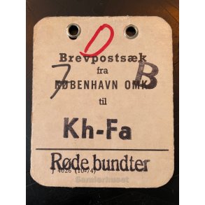 Brevpostsk mrke fra B - KBENHAVN OMK. - Til Kh.- Fa - Rde bundter