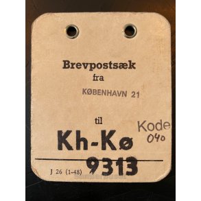 Brevpostsk mrke fra KBENHAVN 21 - Til Kh.- K 9313 - Kode 040