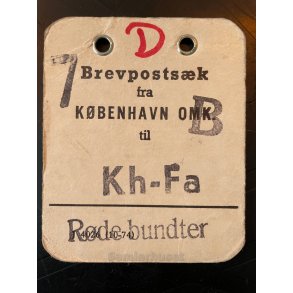 Brevpostsk mrke fra 7 - B - KBENHAVN OMK. - Til Kh.- Fa - Rde bundter