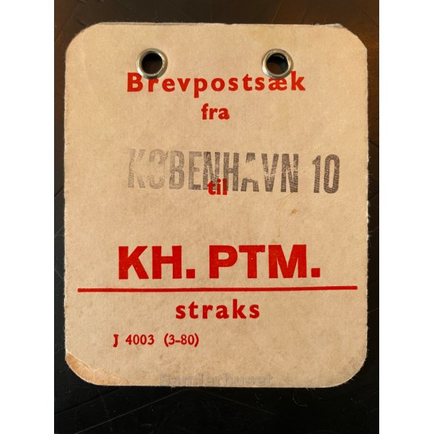 Brevpostsk mrke fra Kbenhavn 10 - til KH. PTM. - Straks