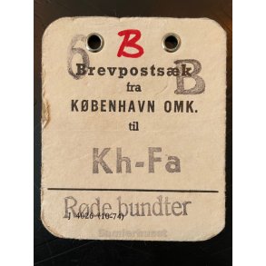 Brevpostsk mrke fra 6 - B - KBENHAVN OMK. - Til Kh.- Fa - Rde bundter