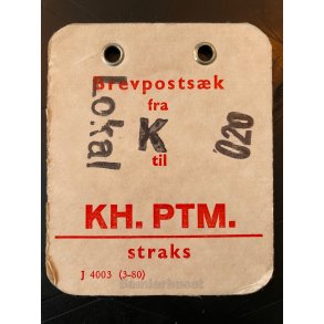 Brevpostsk mrke fra Lokal K - 020 - til KH. PTM. - Straks