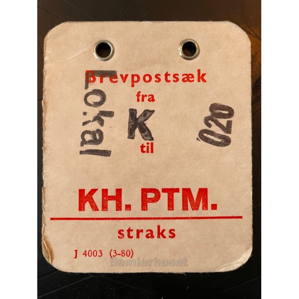 Brevpostsk mrke fra Lokal K - 020 - til KH. PTM. - Straks
