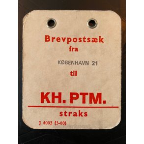 Brevpostsk mrke fra Kbenhavn 21 - til KH. PTM. - Straks