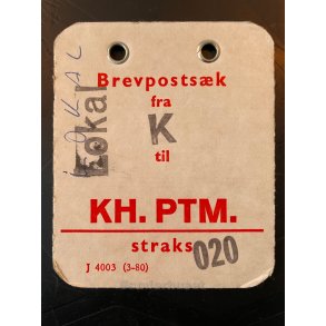 Brevpostsk mrke fra Lokal K - 020 - til KH. PTM. - Straks