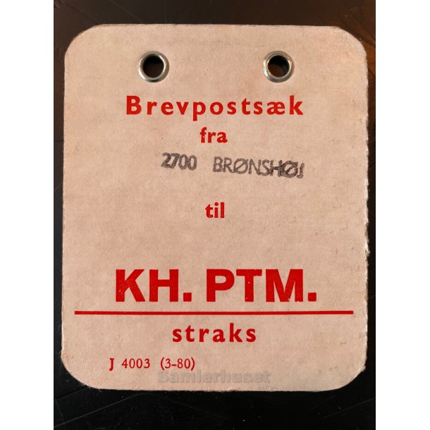 Brevpostsk mrke fra 2700 Brnshj - til KH. PTM. - Straks