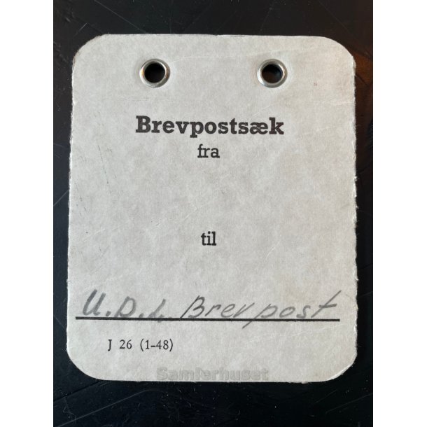 Brevpostsk mrke fra - til U.D.L. Brevpost
