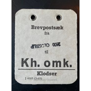 Brevpostsk mrke fra 2600 Glostrup - til Kh. omk. - Klodser