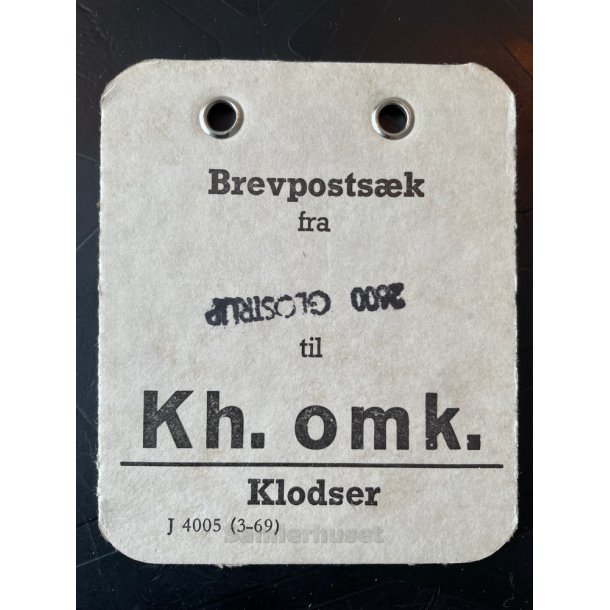 Brevpostsk mrke fra 2600 Glostrup - til Kh. omk. - Klodser