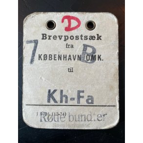 Brevpostsk mrke fra 7 - B - KBENHAVN OMK. - Til Kh.- Fa - Rde bundter