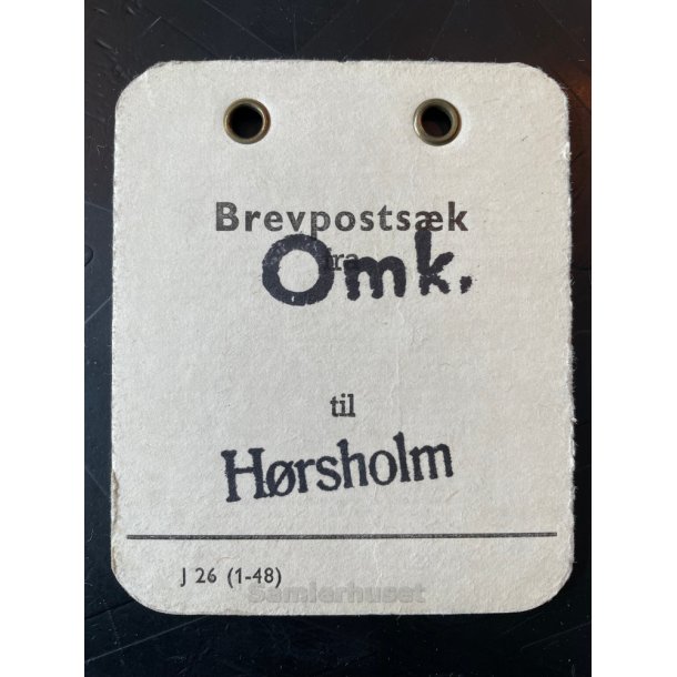 Brevpostsk mrke fra Omk. - til Hrsholm