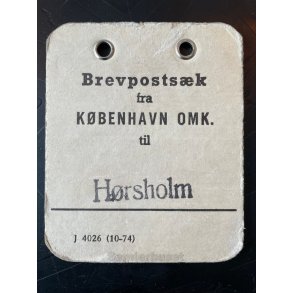 Brevpostsk mrke fra KBENHAVN OMK. - Til Hrsholm