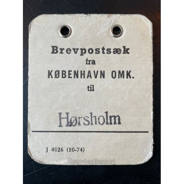 Brevpostsk mrke fra KBENHAVN OMK. - Til Hrsholm