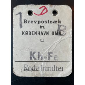 Brevpostsk mrke fra 7 - B - KBENHAVN OMK. - Til Kh.- Fa - Rde bundter