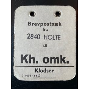 Brevpostsk mrke fra 2840 Holte - til Kh. omk. - Klodser