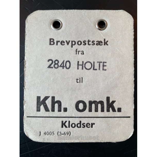 Brevpostsk mrke fra 2840 Holte - til Kh. omk. - Klodser