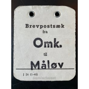 Brevpostsk mrke fra OMK. - til Mlv