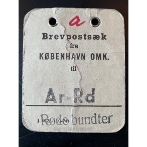 Brevpostsk mrke fra KBENHAVN OMK. - Til Ar. - Rd - Rde bundter