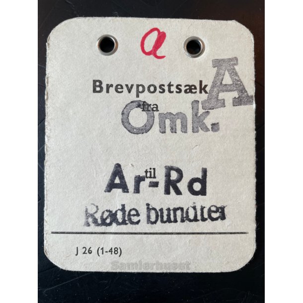 Brevpostsk mrke fra  A - Omk. - Til Ar. - Rd - Rde bundter