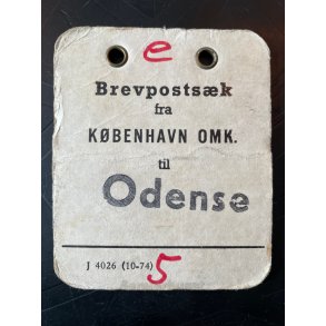 Brevpostsk mrke fra KBENHAVN OMK. - Til Odense