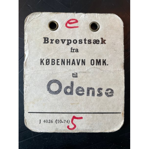 Brevpostsk mrke fra KBENHAVN OMK. - Til Odense