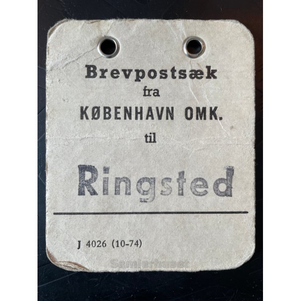 Brevpostsk mrke fra KBENHAVN OMK. - Til Ringsted