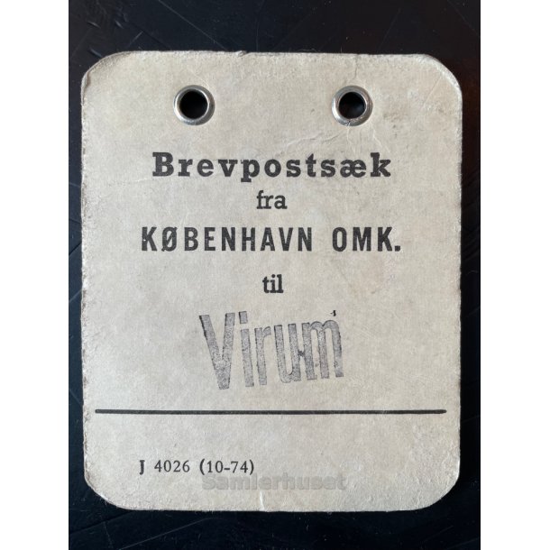 Brevpostsk mrke fra KBENHAVN OMK. - Til Virum
