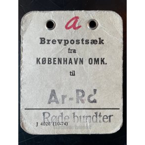 Brevpostsk mrke fra  A -KBENHAVN Omk. - Til Ar. - Rd - Rde bundter
