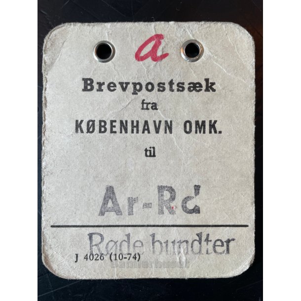 Brevpostsk mrke fra  A -KBENHAVN Omk. - Til Ar. - Rd - Rde bundter