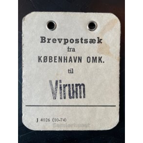 Brevpostsk mrke fra KBENHAVN OMK. - Til Virum