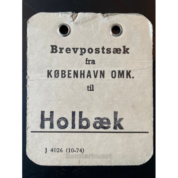 Brevpostsk mrke fra KBENHAVN OMK. - Til Holbk