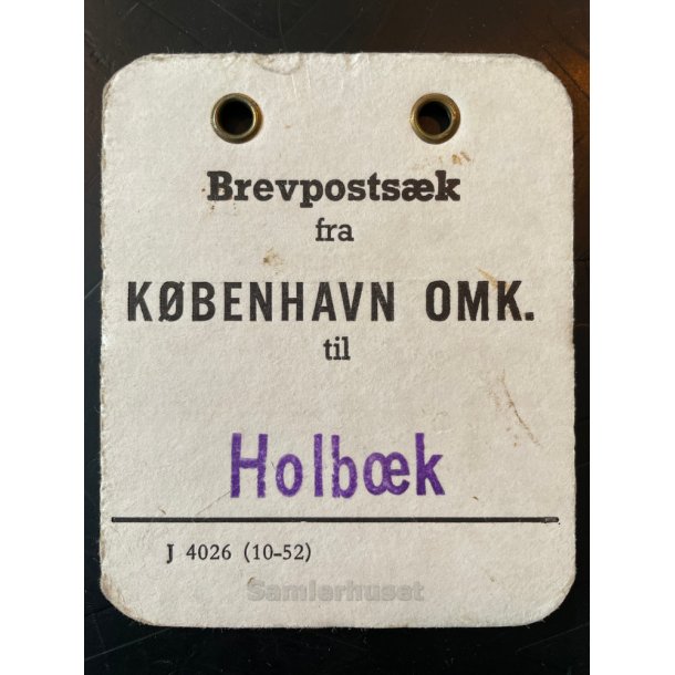 Brevpostsk mrke fra KBENHAVN OMK. - Til Holbk