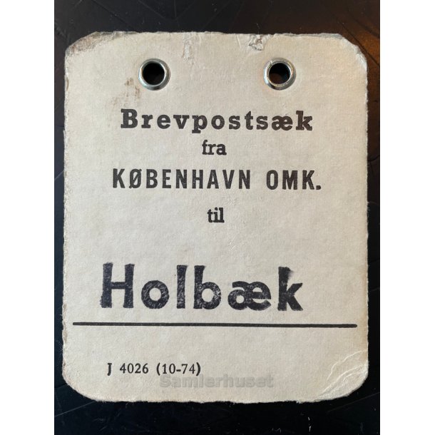 Brevpostsk mrke fra KBENHAVN OMK. - Til Holbk