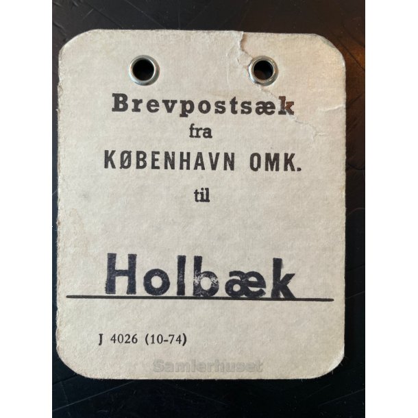 Brevpostsk mrke fra KBENHAVN OMK. - Til Holbk